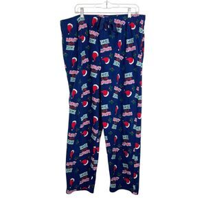 Varsity Sleepwear Men Extra Large Blue Naughty But Nice Graphic Fleece Pajama